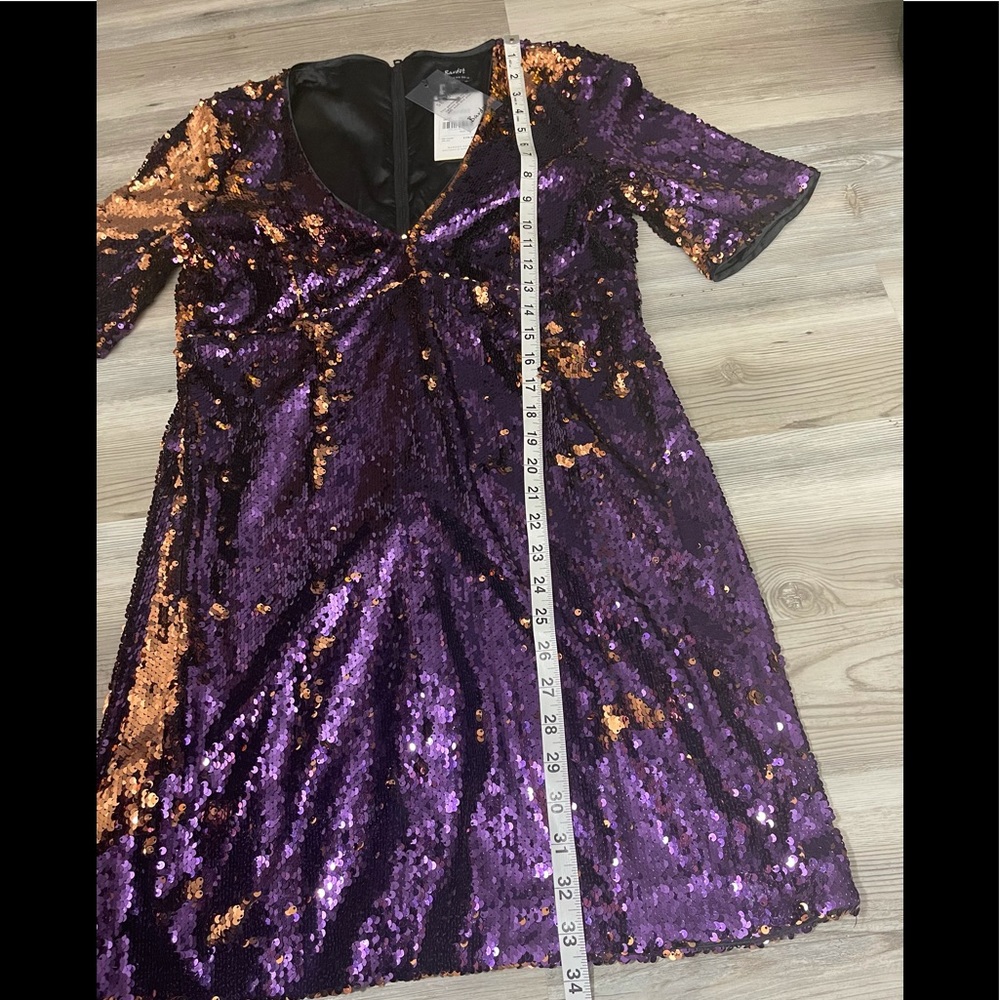 Bardot Sequins Dress Two Tones Embellished - Picture 5 of 7